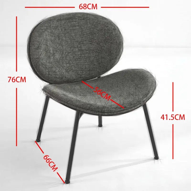 Black PU Leather Accent Lounge Chair with Walnut Finish Metal Legs