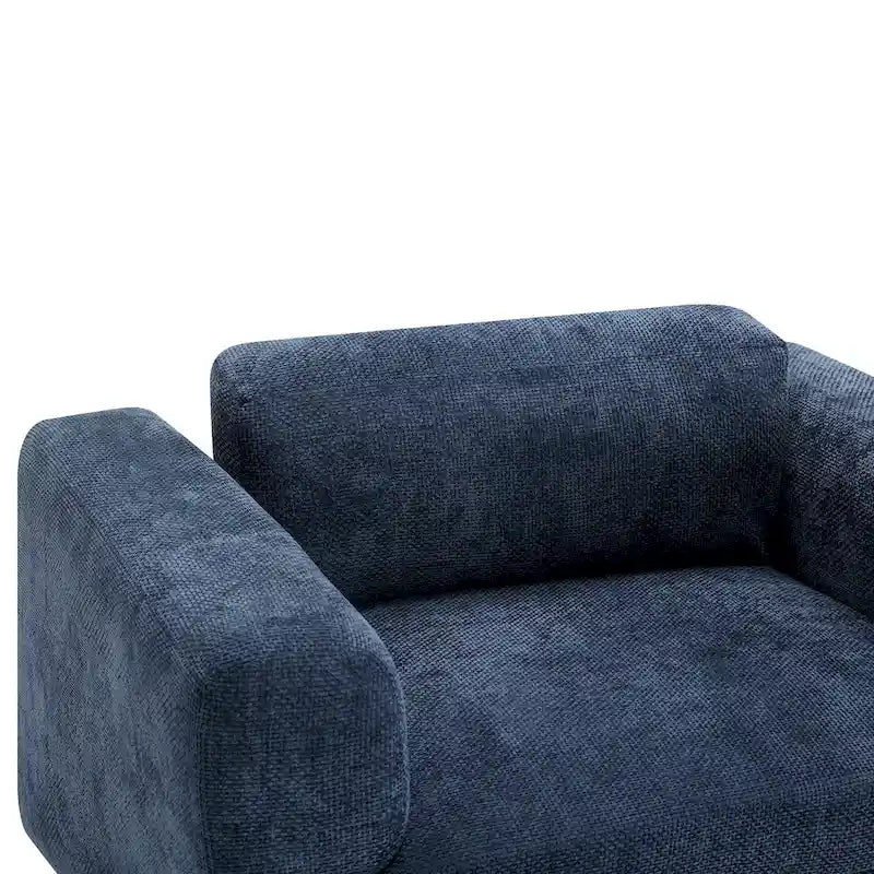Oversized Velvet Accent Armchair with Cushioned Seat and Wooden Legs