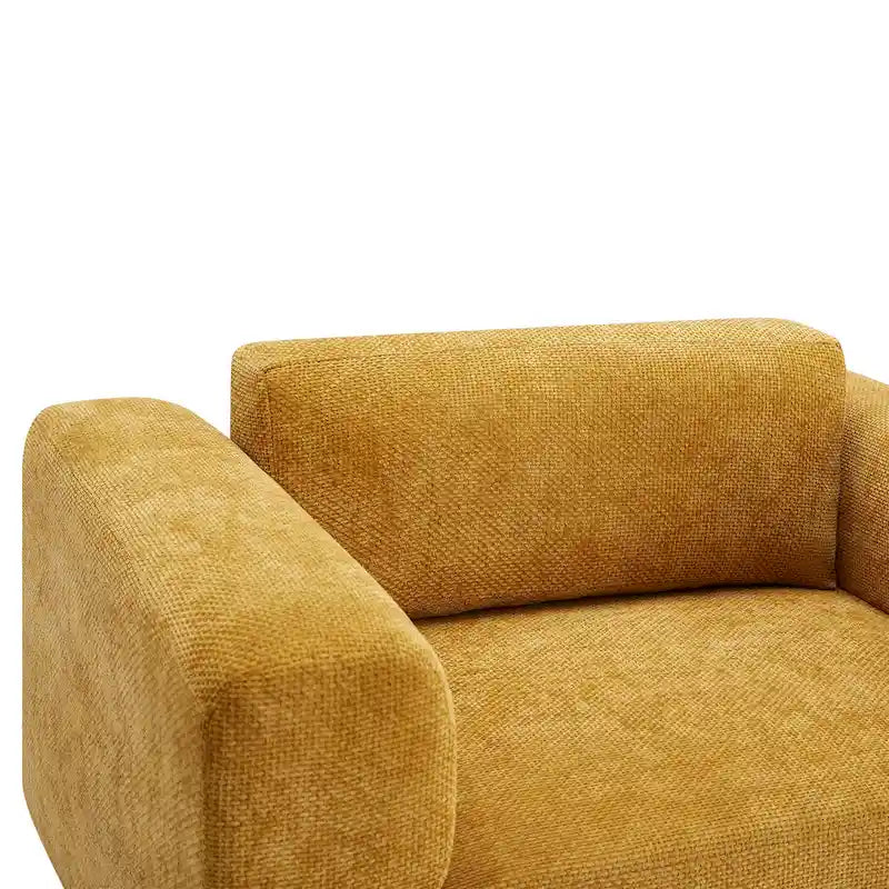 Oversized Velvet Accent Armchair with Cushioned Seat and Wooden Legs
