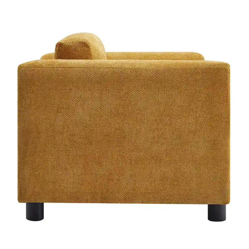 Oversized Velvet Accent Armchair with Cushioned Seat and Wooden Legs