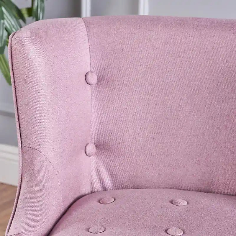 Lavender Purple Button-Tufted Accent Chair with Nailhead Trim