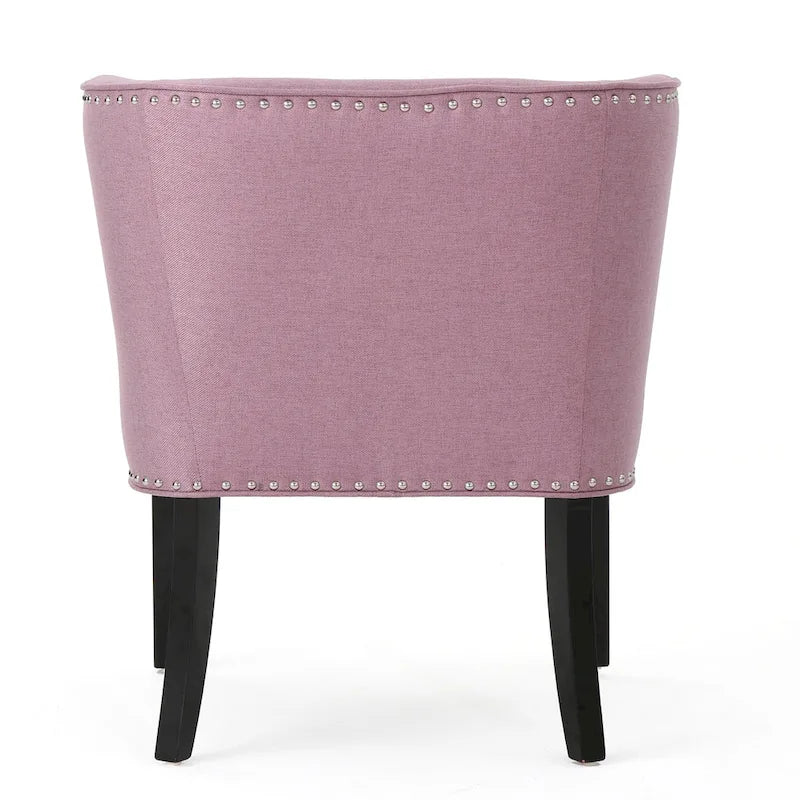 Lavender Purple Button-Tufted Accent Chair with Nailhead Trim