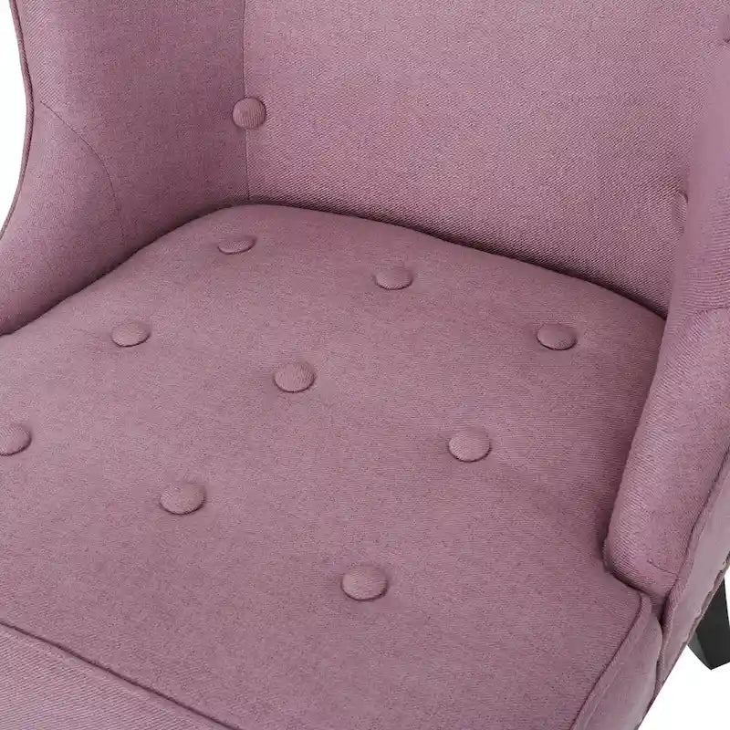 Lavender Purple Button-Tufted Accent Chair with Nailhead Trim
