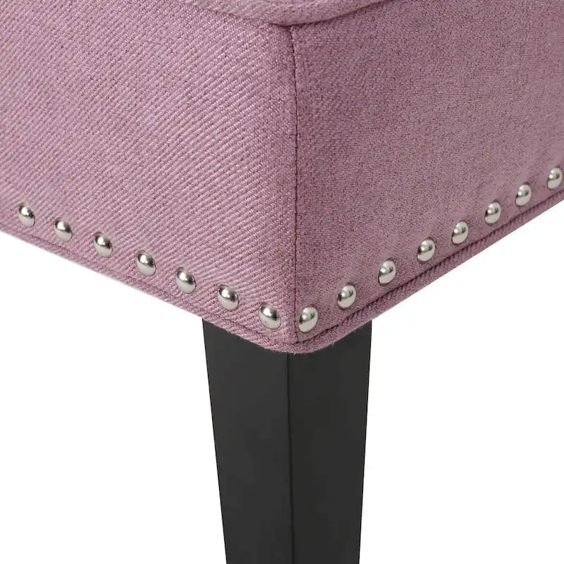 Lavender Purple Button-Tufted Accent Chair with Nailhead Trim