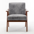 Mid-Century Modern Solid Wood Frame Microfiber Accent Lounge Chair