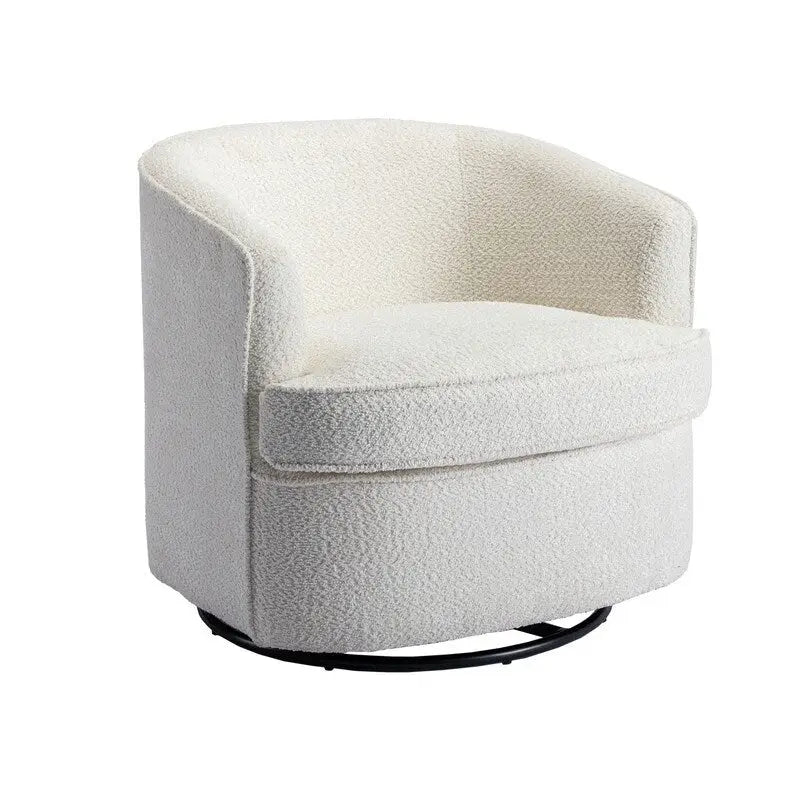 Round Swivel Barrel Accent Armchair with Upholstered Velvet Seat