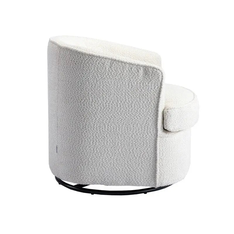 Round Swivel Barrel Accent Armchair with Upholstered Velvet Seat