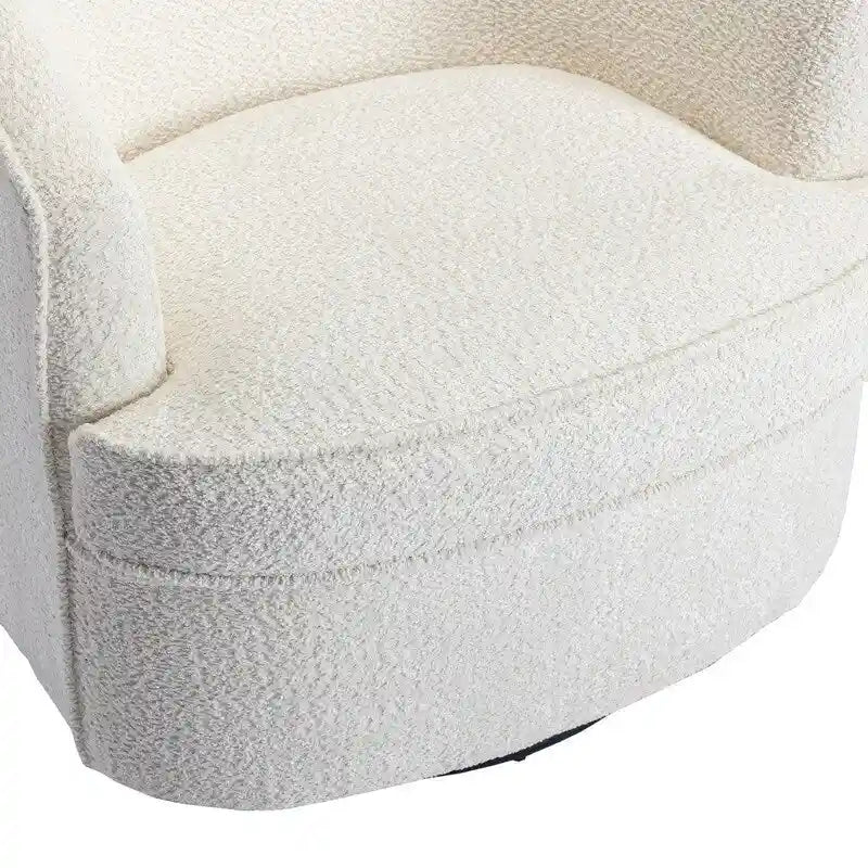 Round Swivel Barrel Accent Armchair with Upholstered Velvet Seat