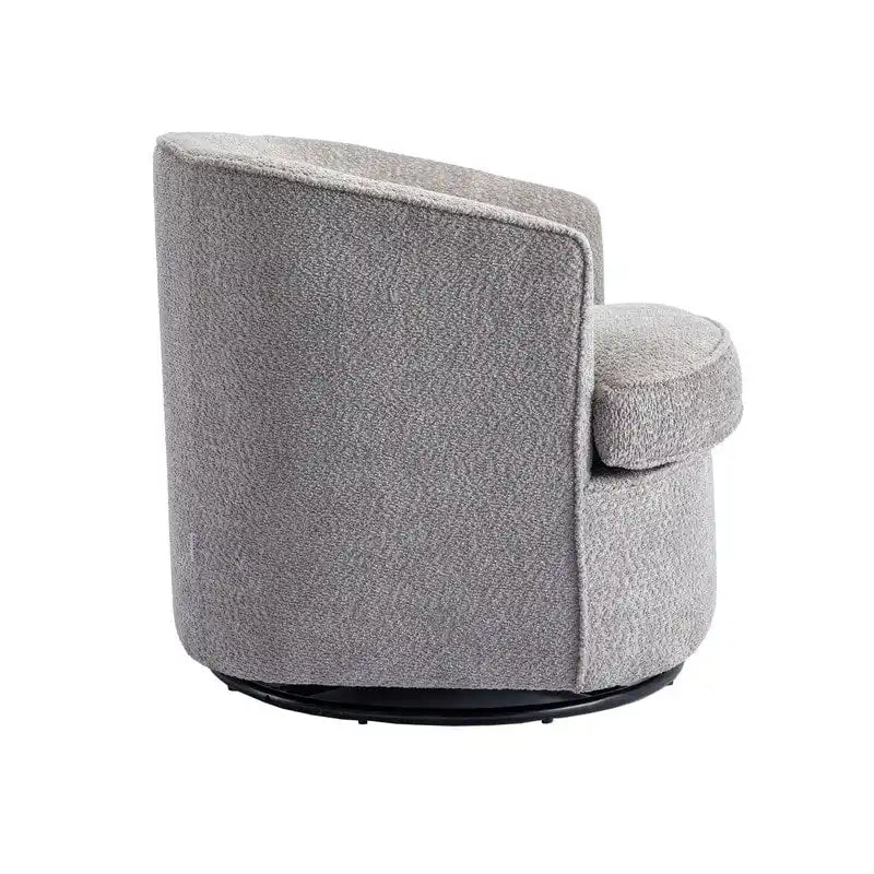 Round Swivel Barrel Accent Armchair with Upholstered Velvet Seat
