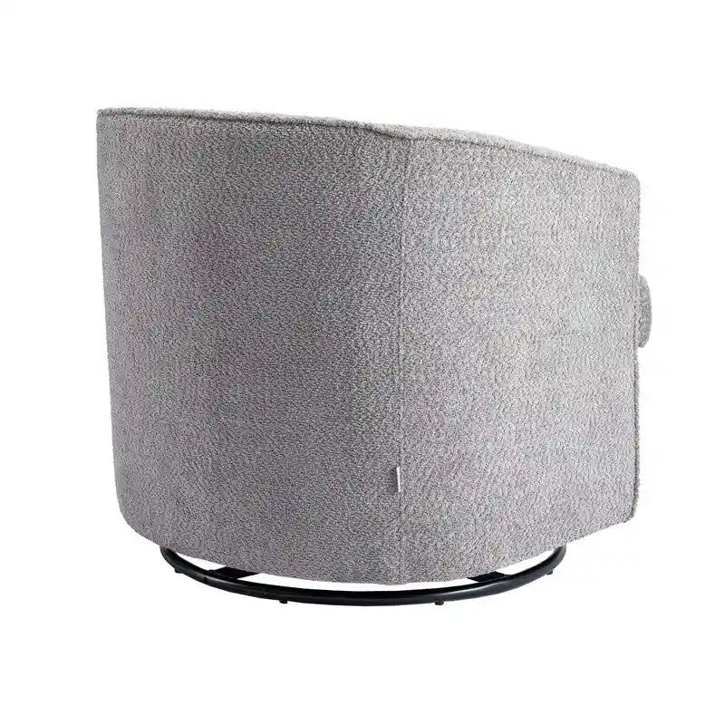 Round Swivel Barrel Accent Armchair with Upholstered Velvet Seat