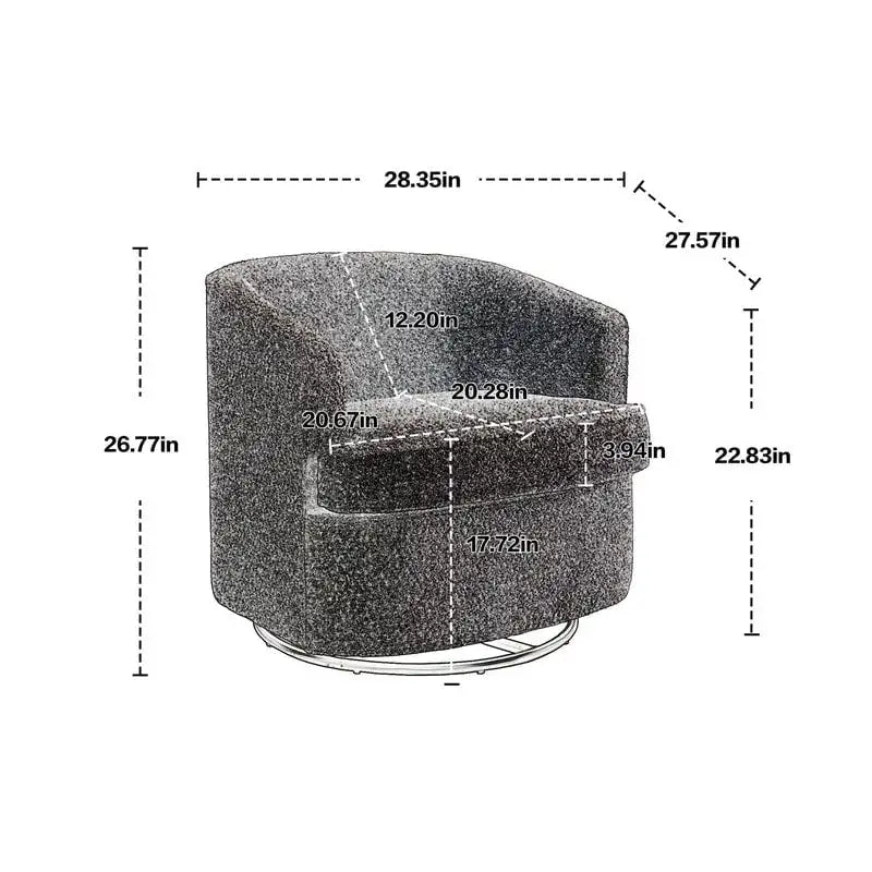 Round Swivel Barrel Accent Armchair with Upholstered Velvet Seat