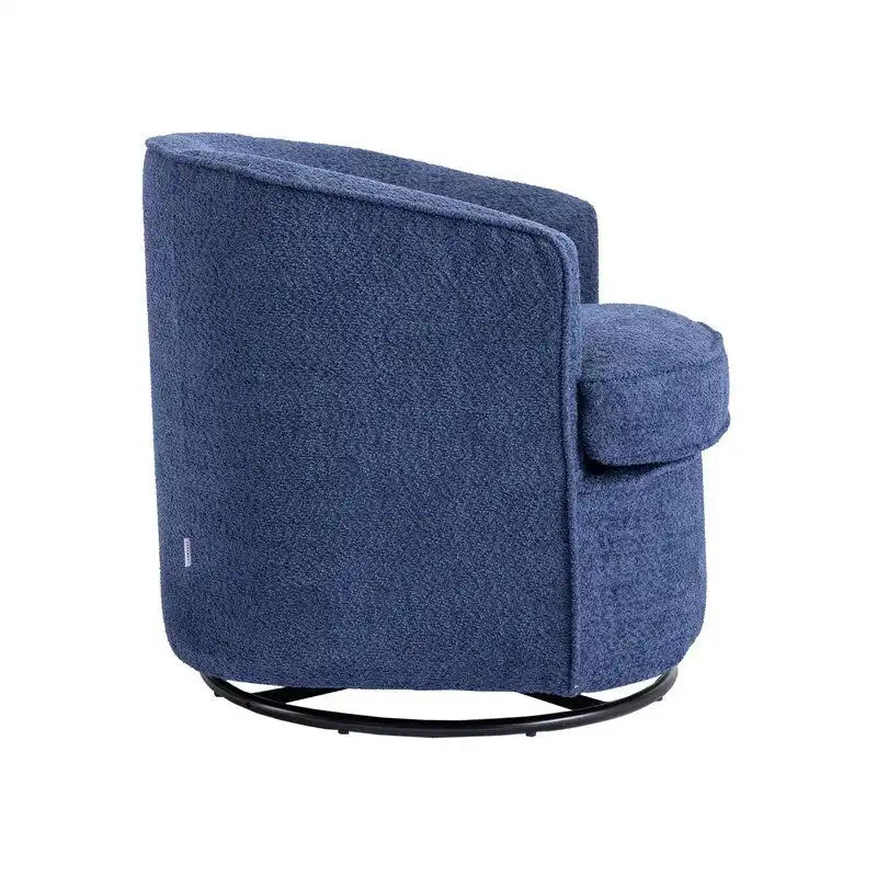 Round Swivel Barrel Accent Armchair with Upholstered Velvet Seat
