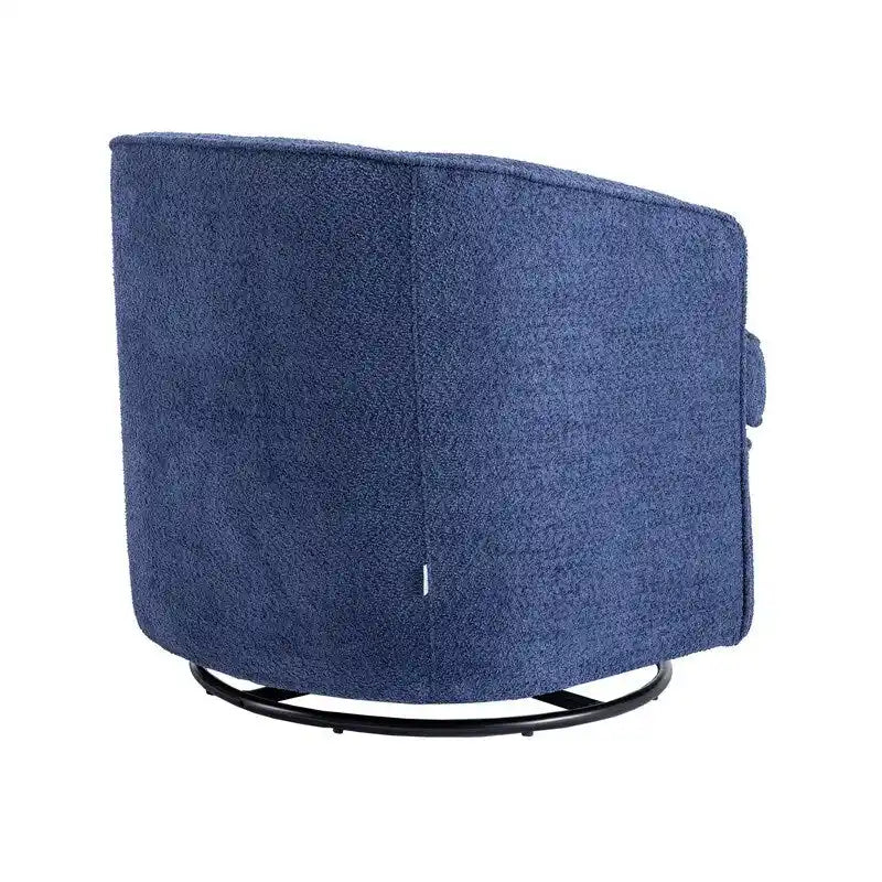 Round Swivel Barrel Accent Armchair with Upholstered Velvet Seat