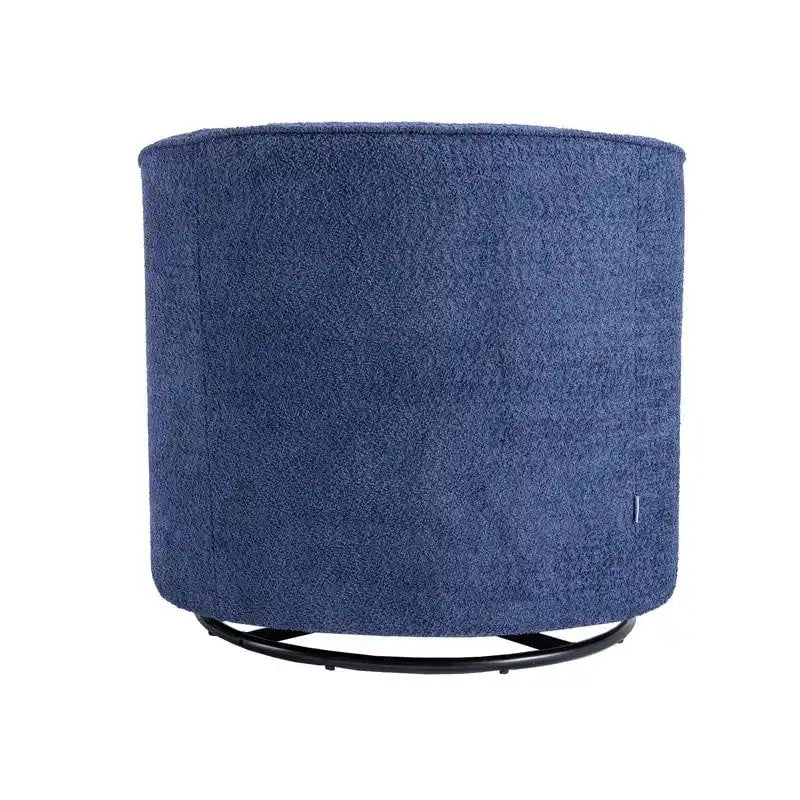 Round Swivel Barrel Accent Armchair with Upholstered Velvet Seat