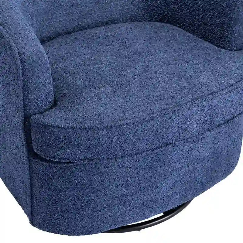 Round Swivel Barrel Accent Armchair with Upholstered Velvet Seat