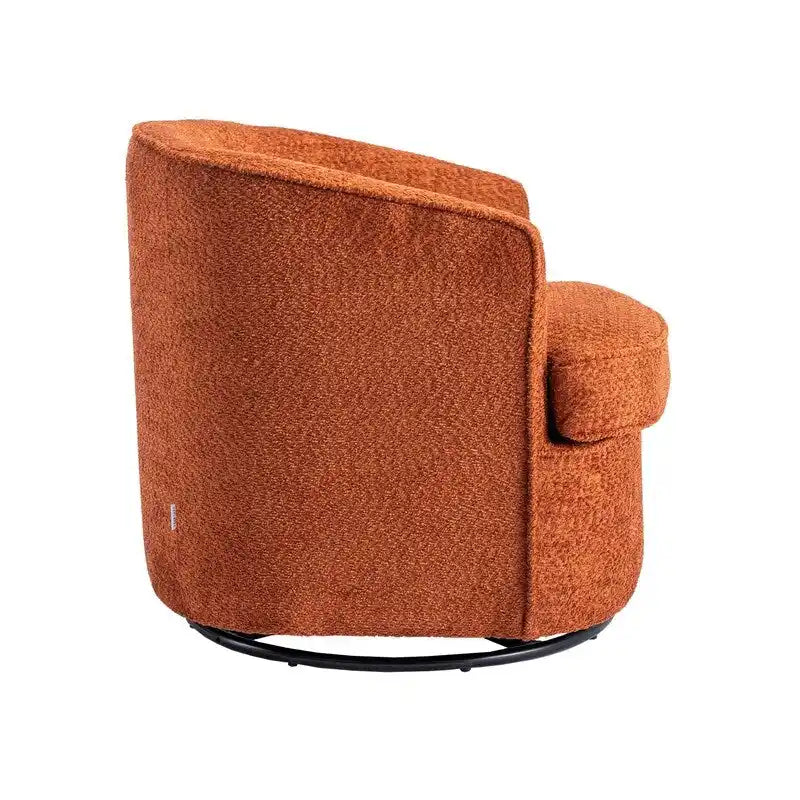 Round Swivel Barrel Accent Armchair with Upholstered Velvet Seat