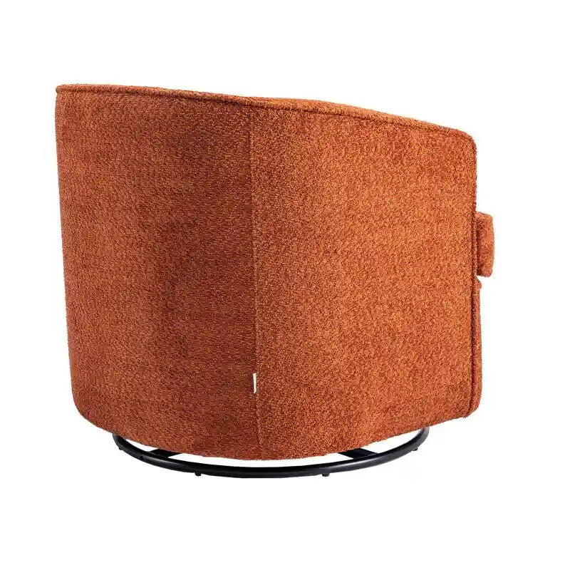 Round Swivel Barrel Accent Armchair with Upholstered Velvet Seat
