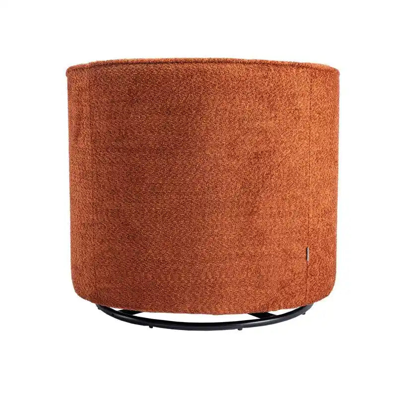 Round Swivel Barrel Accent Armchair with Upholstered Velvet Seat