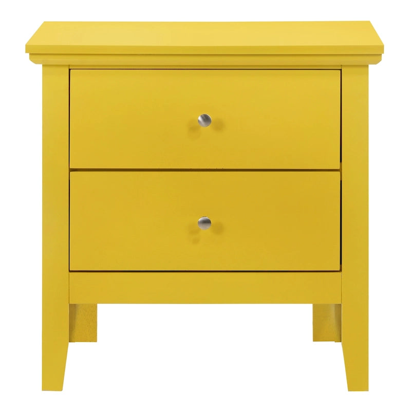 2-Drawer Transitional Nightstand with Colorful Finish and Storage