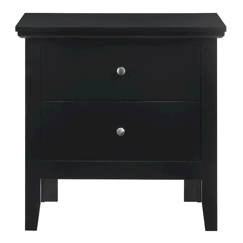 Table de chevet transitionnelle à 2 tiroirs avec finition colorée et rangement