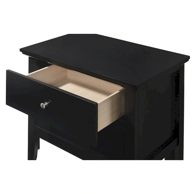 2-Drawer Transitional Nightstand with Colorful Finish and Storage