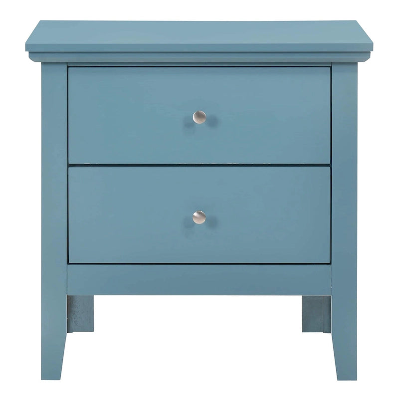 2-Drawer Transitional Nightstand with Colorful Finish and Storage