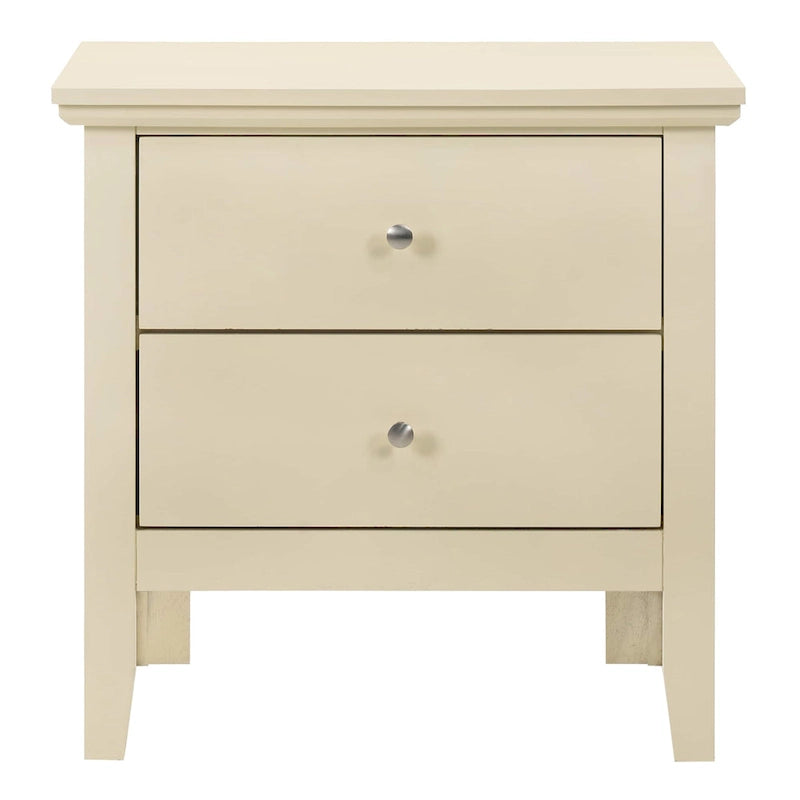 2-Drawer Transitional Nightstand with Colorful Finish and Storage