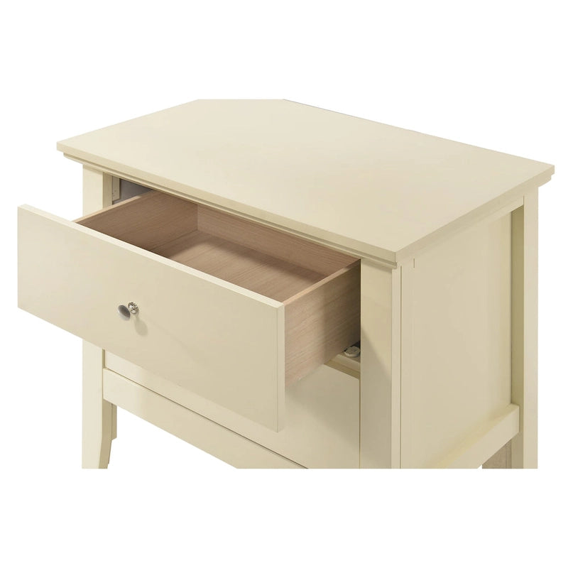2-Drawer Transitional Nightstand with Colorful Finish and Storage