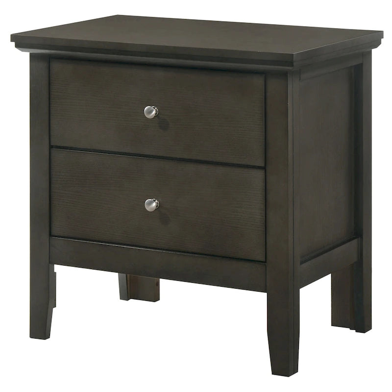2-Drawer Transitional Nightstand with Colorful Finish and Storage