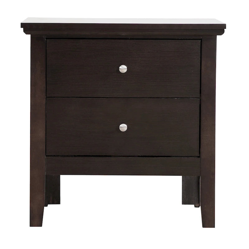 2-Drawer Transitional Nightstand with Colorful Finish and Storage