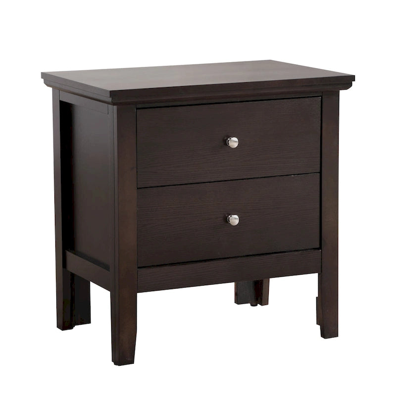 2-Drawer Transitional Nightstand with Colorful Finish and Storage