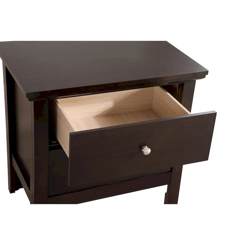 2-Drawer Transitional Nightstand with Colorful Finish and Storage