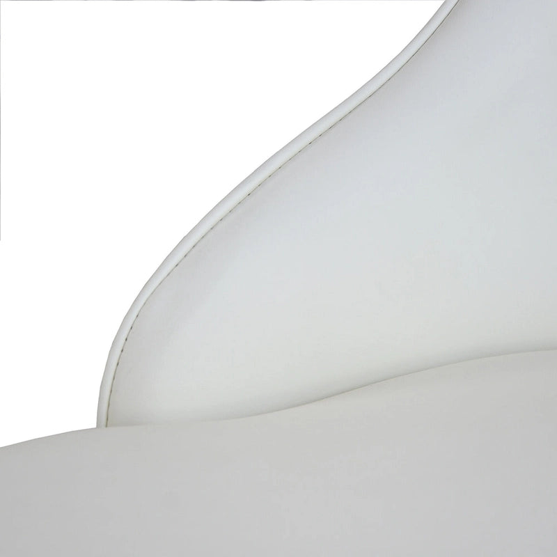 Ivory White PU Leather Upholstered Dining Chair Gold Metal Legs