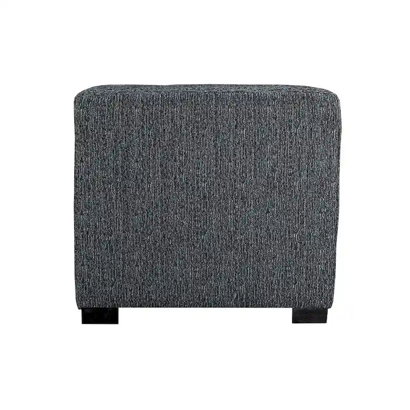 4-Button Tufted Square Ottoman Upholstered Cotton Fabric with Espresso Wood Legs
