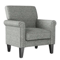 Traditional Rolled Arm Accent Chair with Nailhead Trim Upholstered