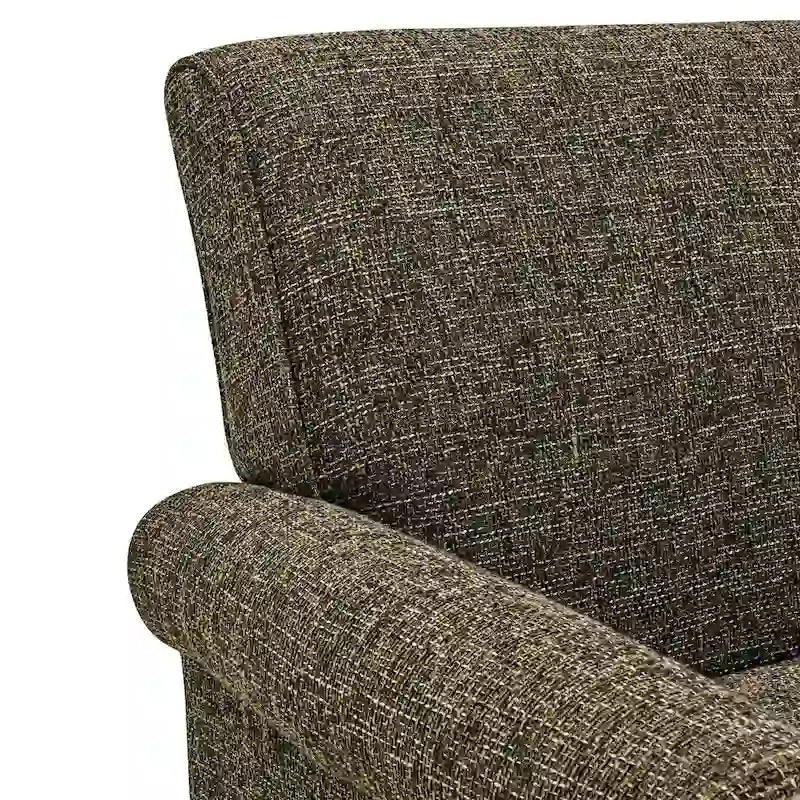 Traditional Rolled Arm Accent Chair with Nailhead Trim Upholstered