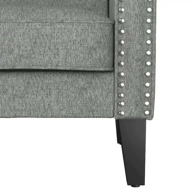 Traditional Rolled Arm Accent Chair with Nailhead Trim Upholstered