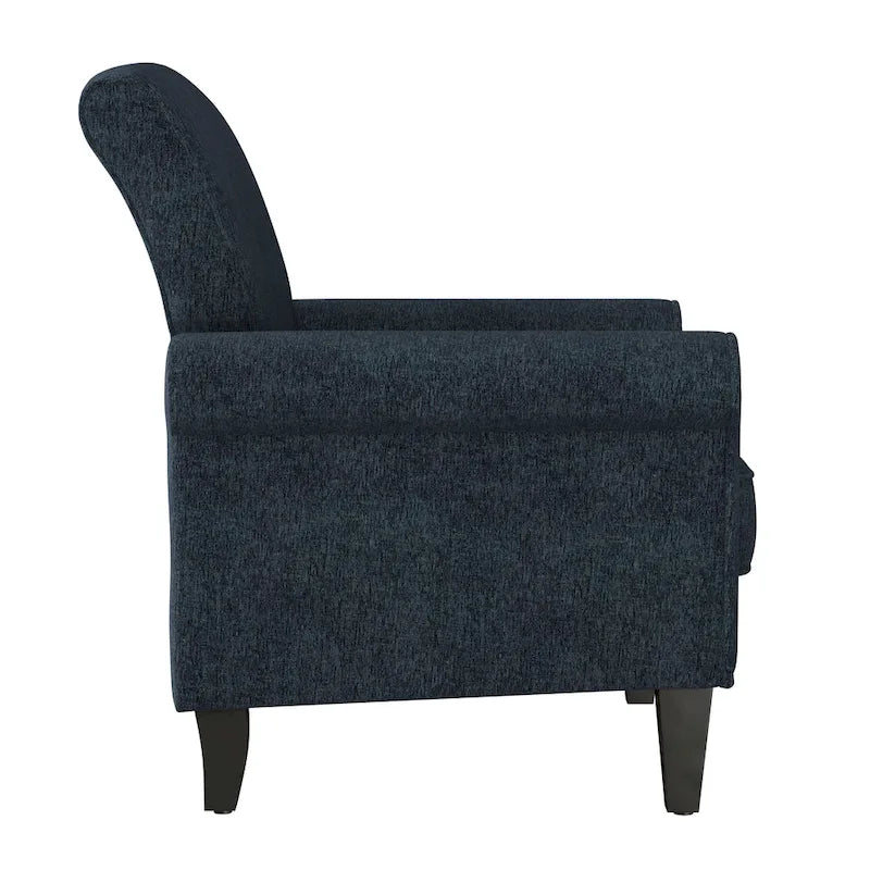 Traditional Rolled Arm Accent Chair with Nailhead Trim Upholstered