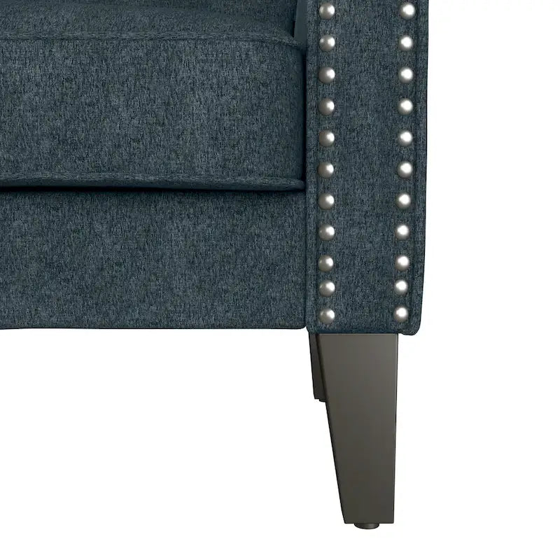 Traditional Rolled Arm Accent Chair with Nailhead Trim Upholstered