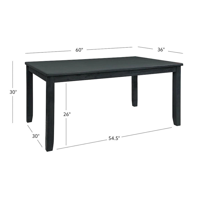 Rustic Solid Acacia Wood Farmhouse Dining Table Greywash Blackwash Finish