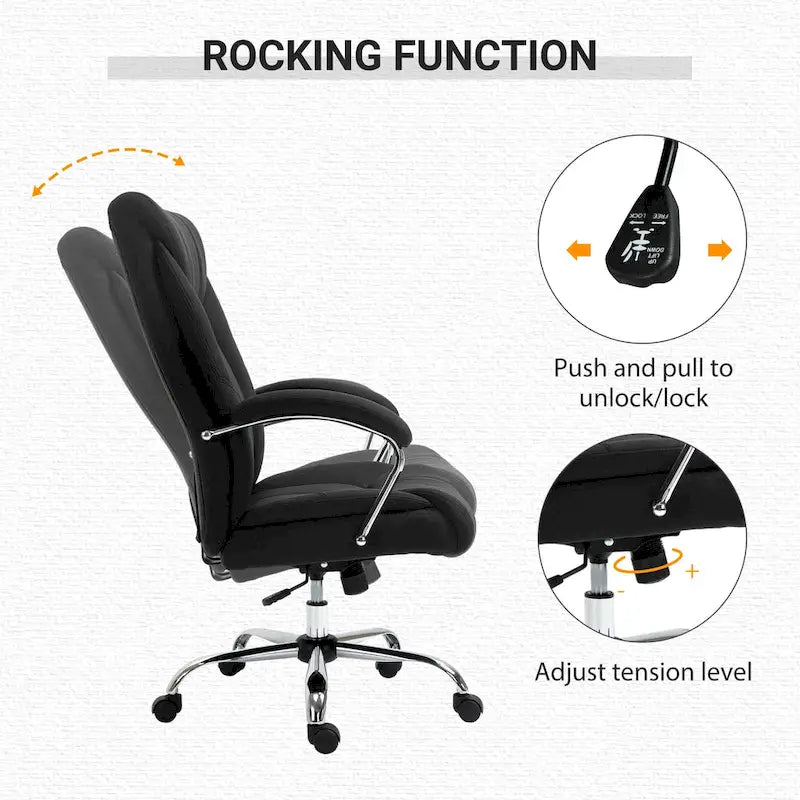 High Back Ergonomic Swivel Office Chair Linen Fabric with Arms Black Grey
