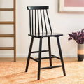 Spindle Back Farmhouse Counter Stool Rubberwood Frame Black White Grey Natural
