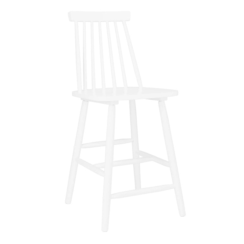 Spindle Back Farmhouse Counter Stool Rubberwood Frame Black White Grey Natural