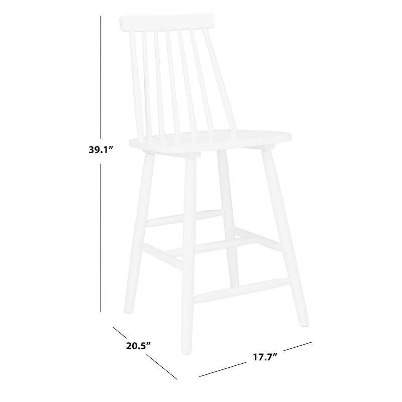 Spindle Back Farmhouse Counter Stool Rubberwood Frame Black White Grey Natural