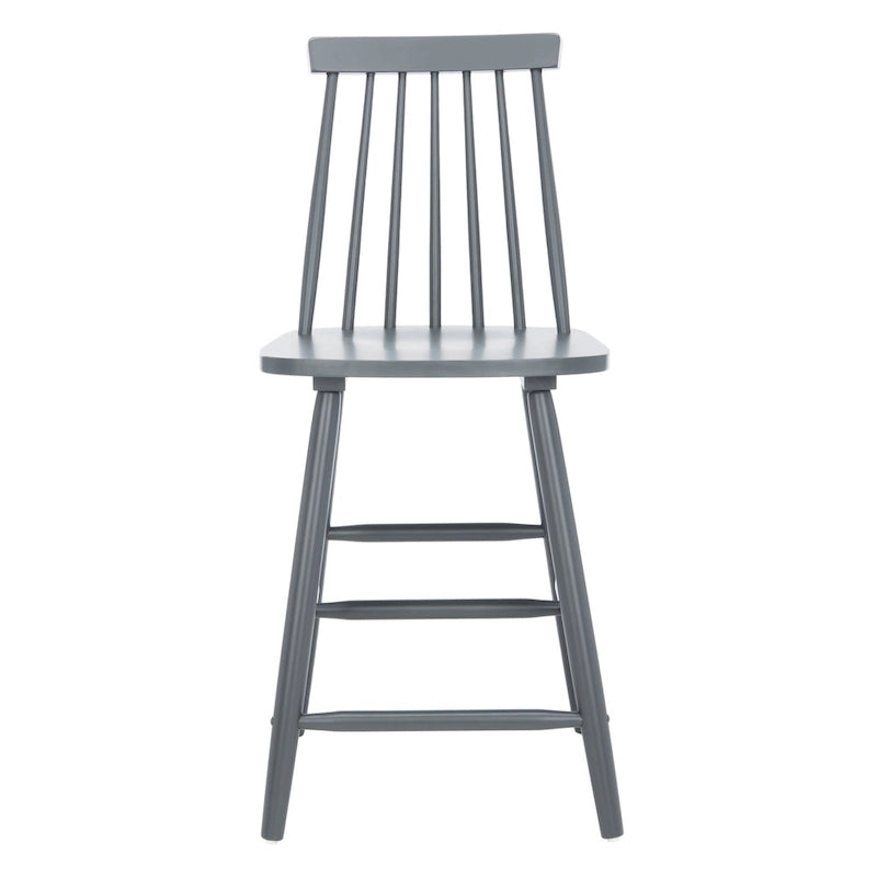 Spindle Back Farmhouse Counter Stool Rubberwood Frame Black White Grey Natural