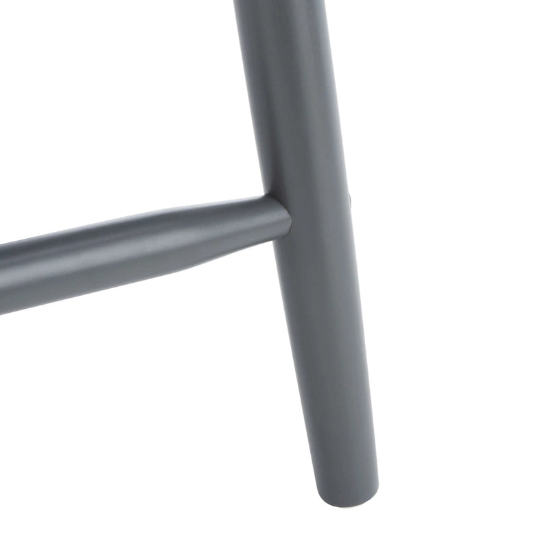 Spindle Back Farmhouse Counter Stool Rubberwood Frame Black White Grey Natural