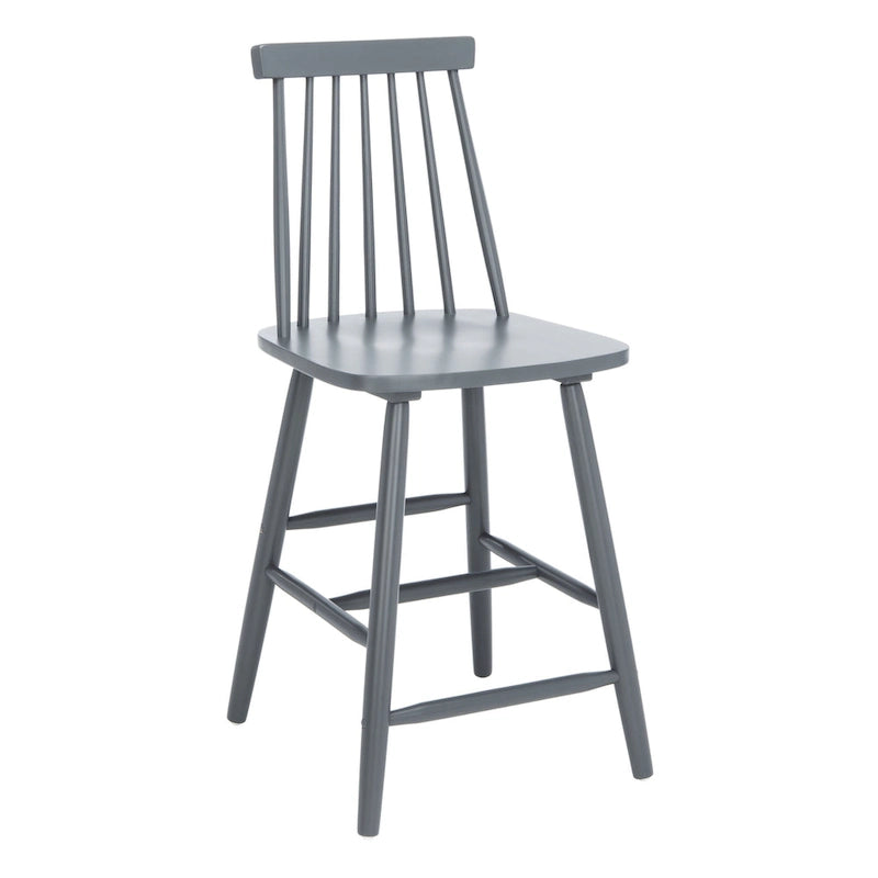 Spindle Back Farmhouse Counter Stool Rubberwood Frame Black White Grey Natural