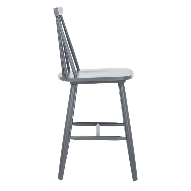 Spindle Back Farmhouse Counter Stool Rubberwood Frame Black White Grey Natural