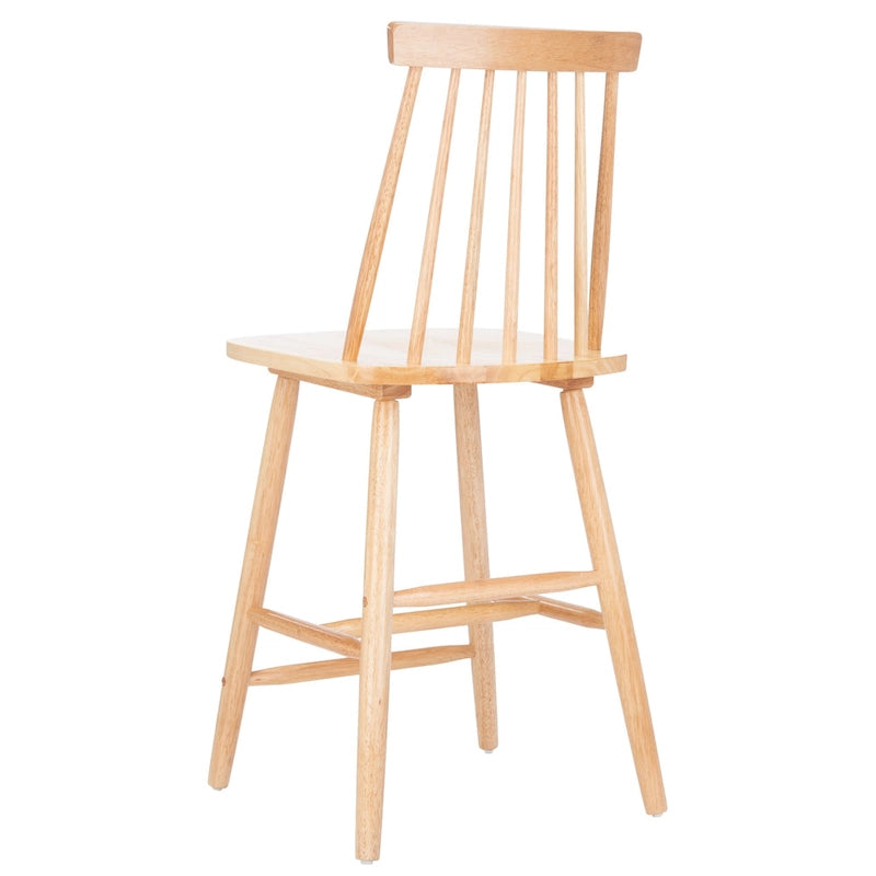 Spindle Back Farmhouse Counter Stool Rubberwood Frame Black White Grey Natural