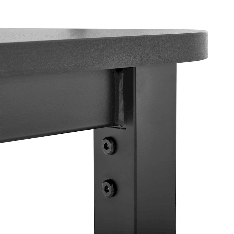 Black L-Shaped Corner Computer Desk with Metal Legs